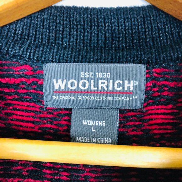 NEW Woolrich Women’s Cardigan Vest Sz Large Full Zip Plaid Daisies Ruby Red NWT - Picture 3 of 10